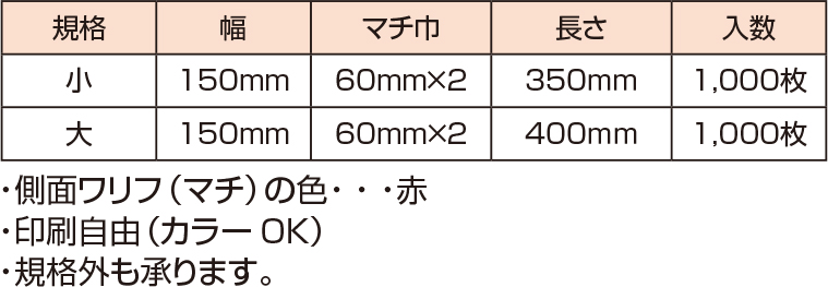 プロデュースバッグ H型