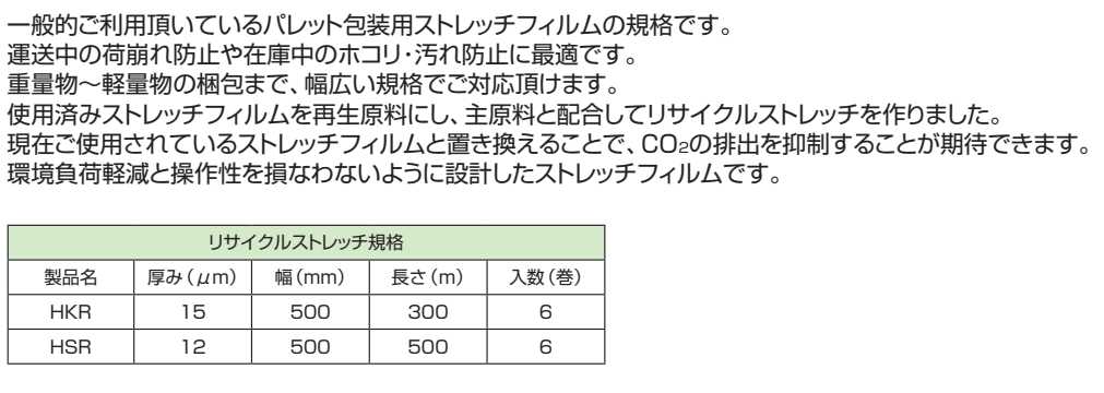 リサイクルストレッチフィルム